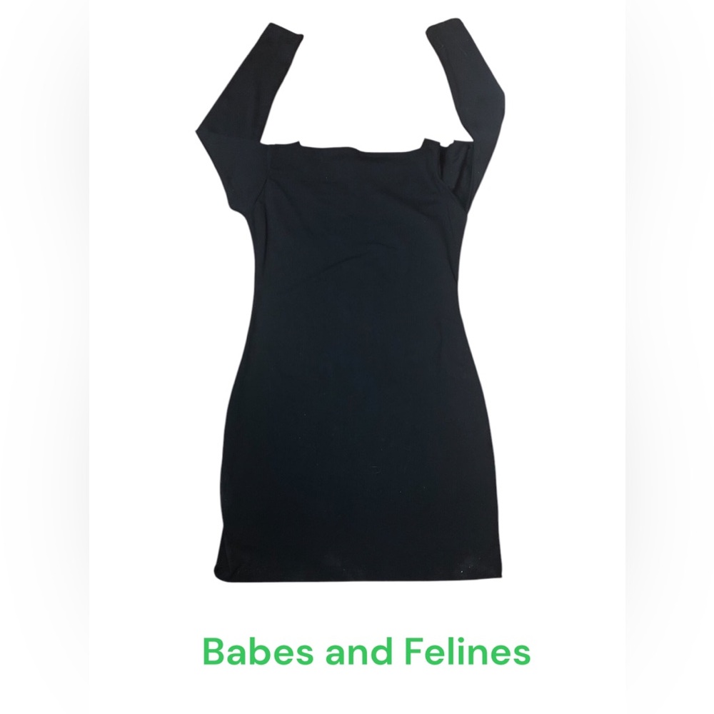 Babes and Felines Black Off the Shoulder Dress L